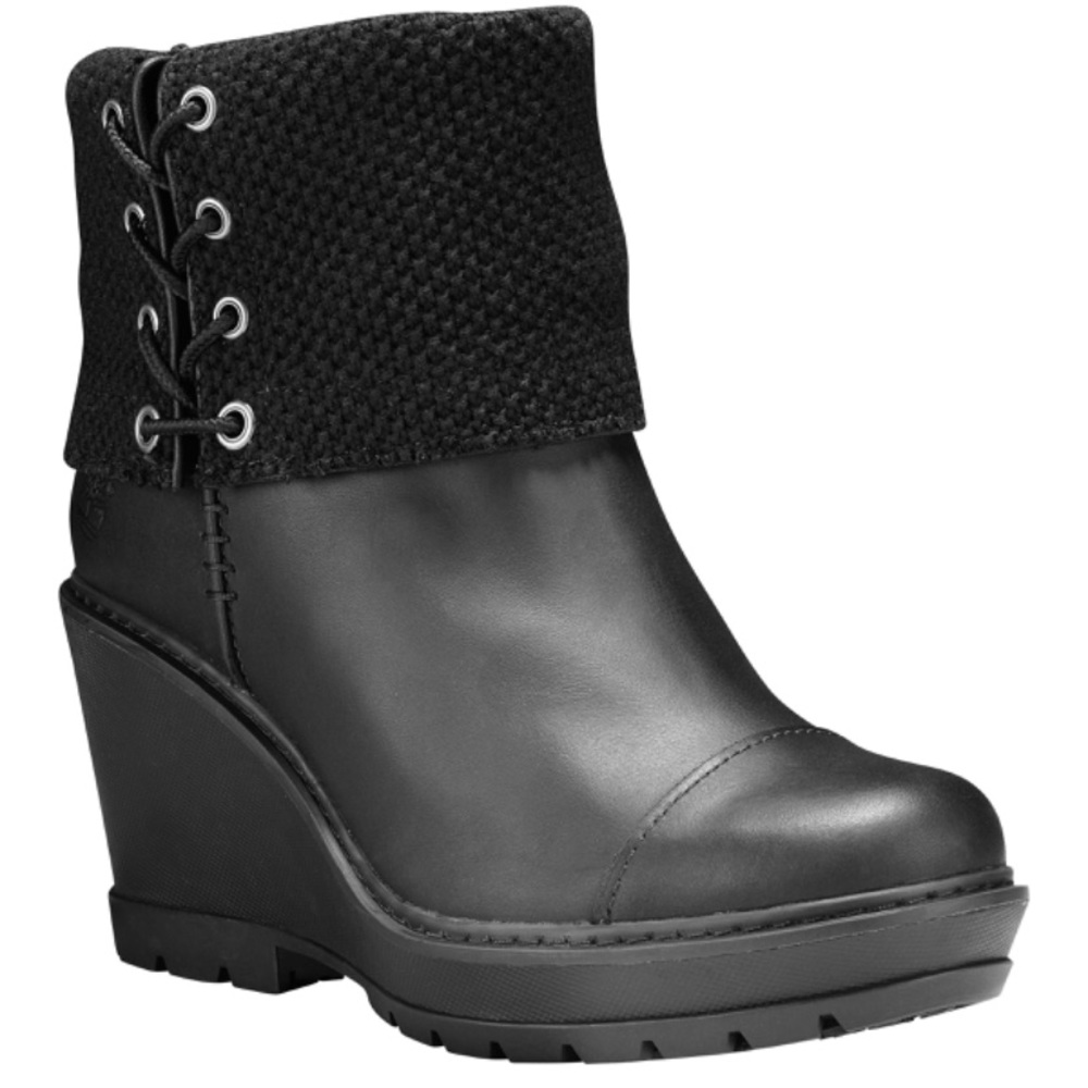 Black Wedge Ankle Boots
